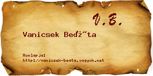 Vanicsek Beáta névjegykártya